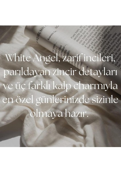 White Angel Y2K Fairycore Özel Tasarım Kalp El Yapımı Inci Kadın Kolye