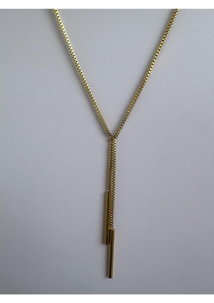 Çelik Uzun Sallantılı Y Gold Kolye (60-70 Cm) modelleri