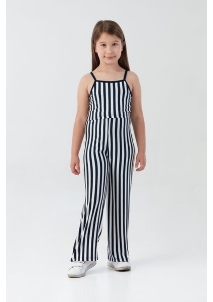 Çizgili Crop Kız Çocuk Takım