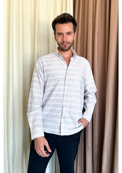 Erkek Çizgili Klasik Gömlek