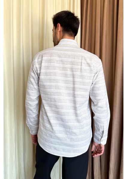 Erkek Çizgili Klasik Gömlek modelleri