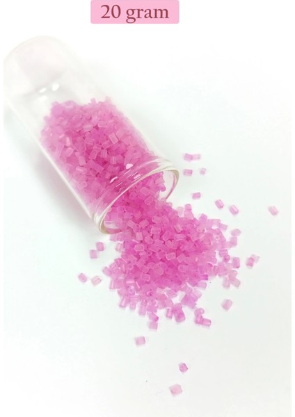 Kesme Cam Boncuk 2mm - 20 Gram - Şeffaf Mat Pembe -BNC329