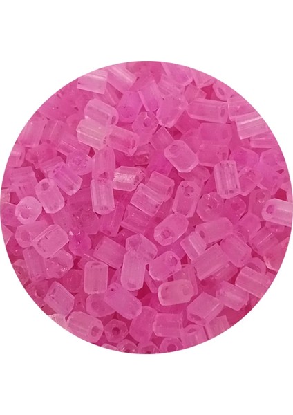 Kesme Cam Boncuk 2mm - 20 Gram - Şeffaf Mat Pembe -BNC329