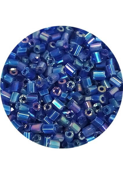 Kesme Cam Boncuk 2mm - 20 Gram - Koyu Mavi -BNC344