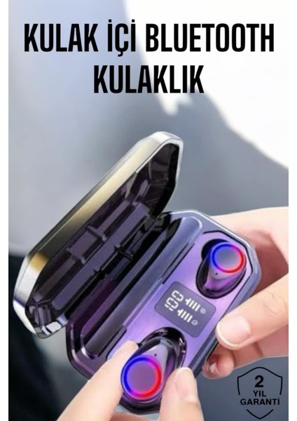 Şarj Göstergeli Powerbank Bluetooth Kulaklık M12 Aktif Gürültü Engelleyici