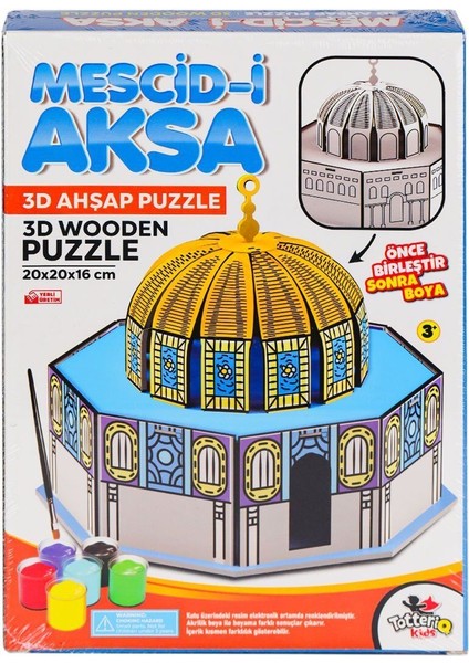 Hsyn 8209 Mescid-I Ahka 3D Ahşap Puzzle ve Boyama - Akdenizpos Yeni