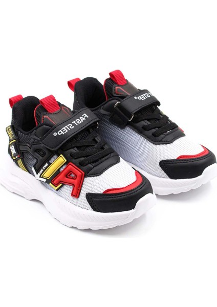 Çocuk Spor Ayakkabı Anatomik Taban Hafif Sneaker Ayakkabı Siyah Kırmızı 615xca080