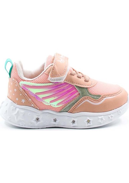Kız Çocuk Lastikli Ve Cırtılı Desenli Işıklı Sneaker Spor Çocuk Ve Bebek Ayakkabısı 141xca058