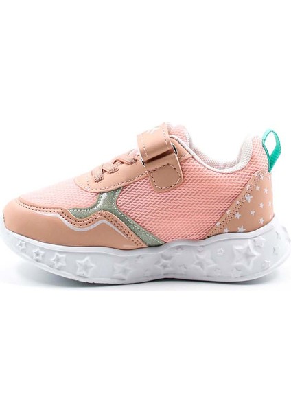 Kız Çocuk Lastikli Ve Cırtılı Desenli Işıklı Sneaker Spor Çocuk Ve Bebek Ayakkabısı 141xca058