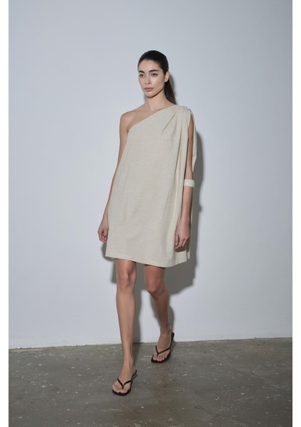 Natürel Zayden Tek Omuzlu Elbise modelleri