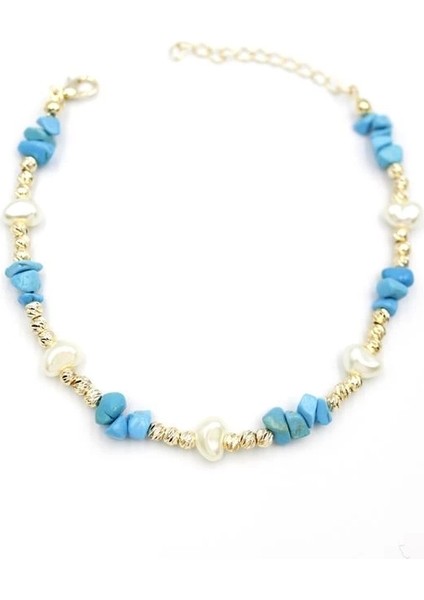 Dorika Taş Halhal - Turkuaz