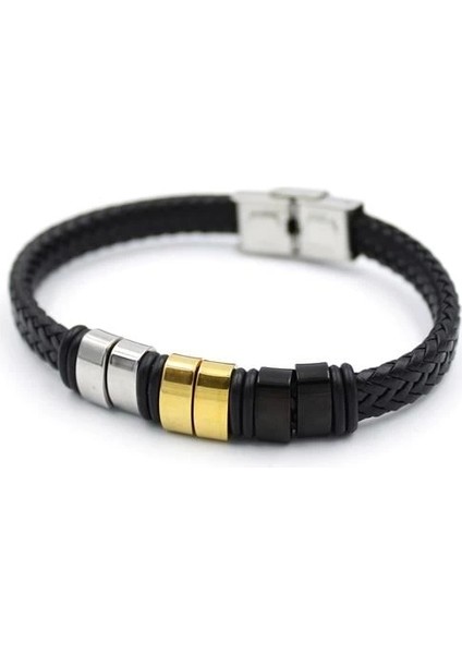 Deri Erkek Bileklik - Çok Renkli