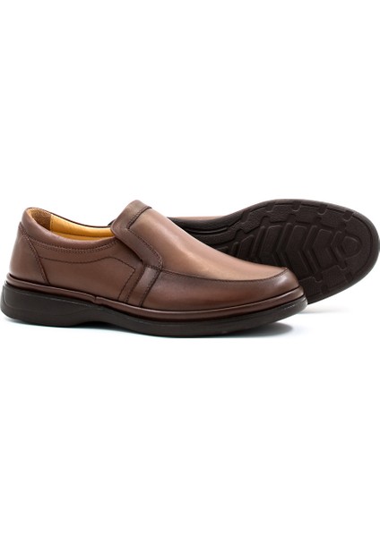 Hakiki Deri Ortopedik Erkek Casual Günlük Rahat Comfort Taban Bağcıksız Ayakkabı 662ma209