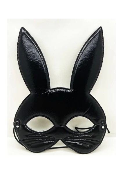 Siyah Renk Kumaş Malzemeden Imal Eva Tavşan Maskesi