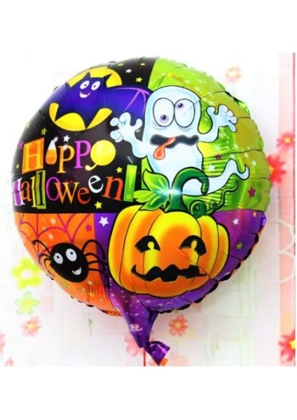 Halloween Örümcekli Kabaklı Folyo Balon 18 Inç