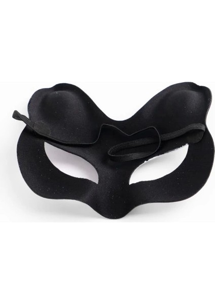 Siyah Süet Mavi Kırmızı Simli Kedi Maskesi modelleri