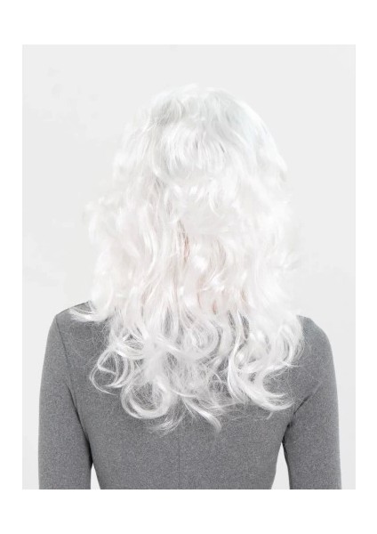 Beyaz Renk Kahküllü Dalgalı Uzun Parti Peruğu fiyatları