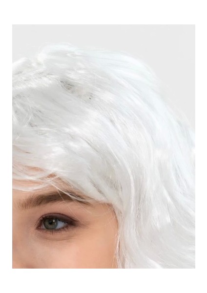 Beyaz Renk Kahküllü Dalgalı Uzun Parti Peruğu modelleri