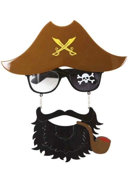Kahve Şapkalı Pipolu Jack Sparrow Gözlüğü fiyatları