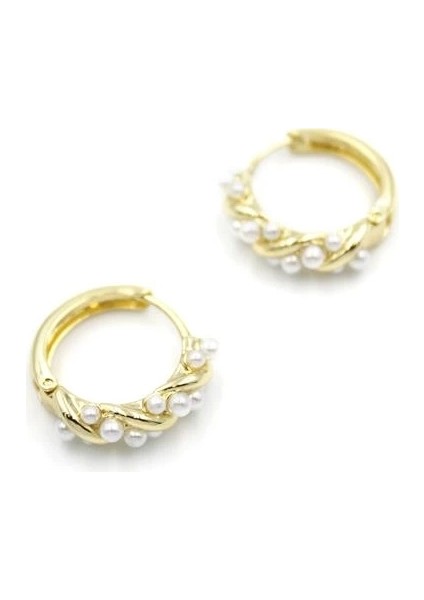 Incili Halka Küpe - Altın