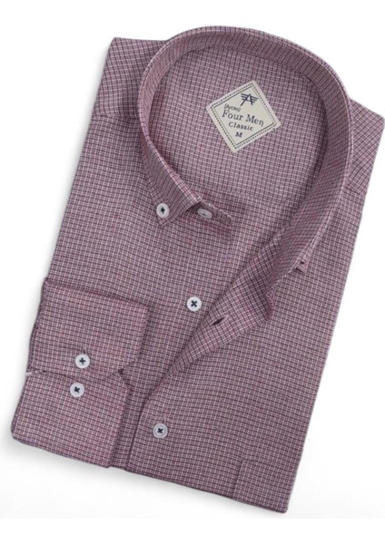 Linen Keten Hafif Kumaş Uzun Kollu Pembe Erkek Gömlek (Regular Kalıp) fiyatları