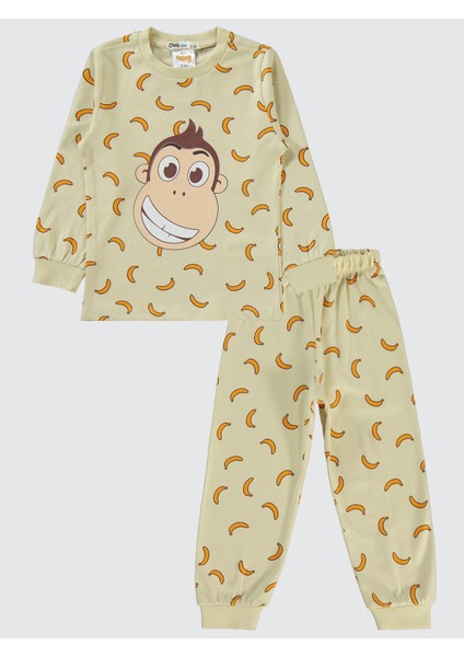 Erkek Çocuk Pijama Takımı 2-5 Yaş Taş Rengi