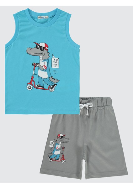 Erkek Çocuk Pijama Takımı 2-5 Yaş Turkuaz