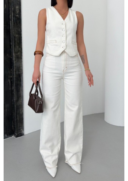 8014 Kadın Jean Yelek modelleri