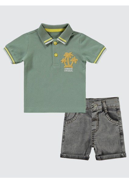 Erkek Bebek Şortlu Takım 6-18 Ay Yeşil