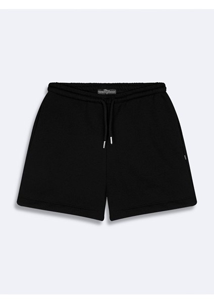Beli Lastikli Mini Siyah Şort