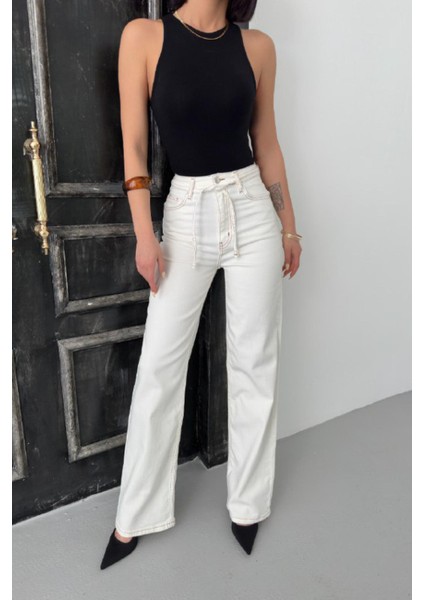 8012 Wide Leg Kadın Jean Pantolon
