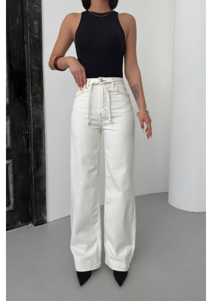 8012 Wide Leg Kadın Jean Pantolon modelleri