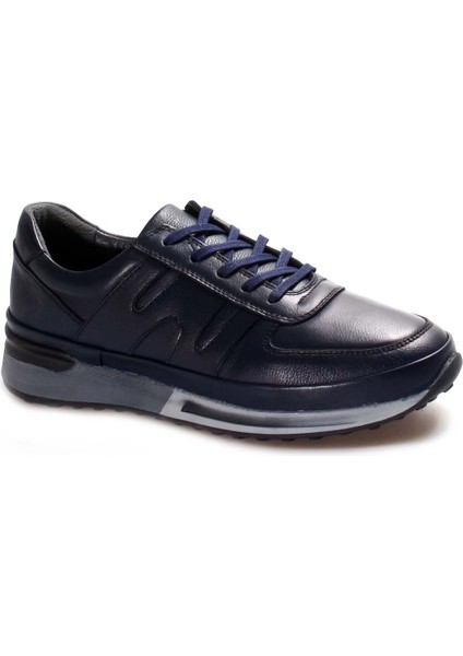 Erkek Hakiki Deri Sneaker Günlük Rahat Spor Yürüyüş Casual Bağcıklı Ayakkabı Lacivert 600ma326 modelleri