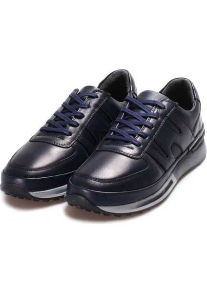 Erkek Hakiki Deri Sneaker Günlük Rahat Spor Yürüyüş Casual Bağcıklı Ayakkabı Lacivert 600ma326 indirimleri