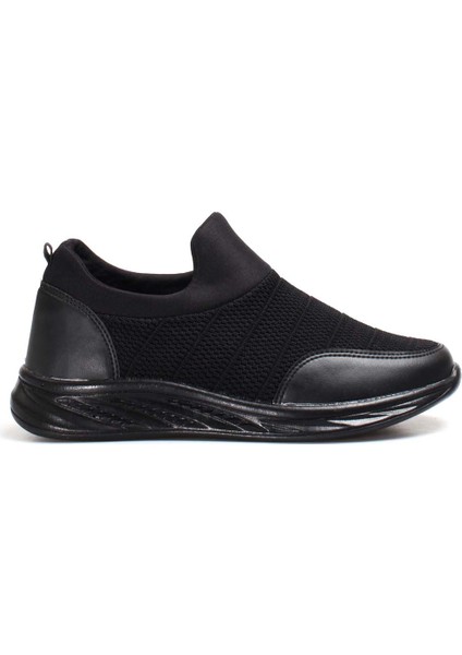 Erkek Sneaker Günlük Rahat Esnek Spor Koşu Yürüyüş Yazlık Bağcıksız Fileli Ayakkabı Siyah 877ma022