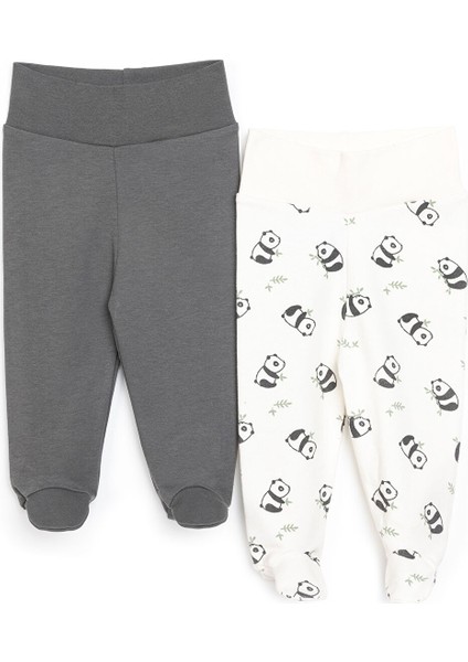 Yenidoğan Geniş Bel Zürafa Desenli 2li Patikli Alt Erkek Bebek