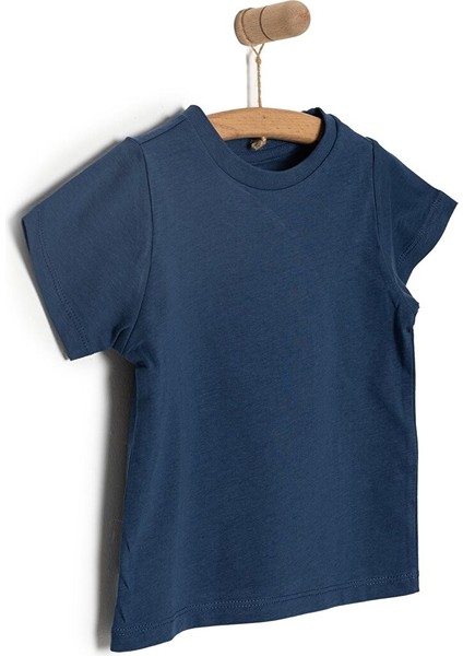 Erkek Bebek Basic Tişört Bisiklet Yaka Kısa Kol Lacivert fiyatları