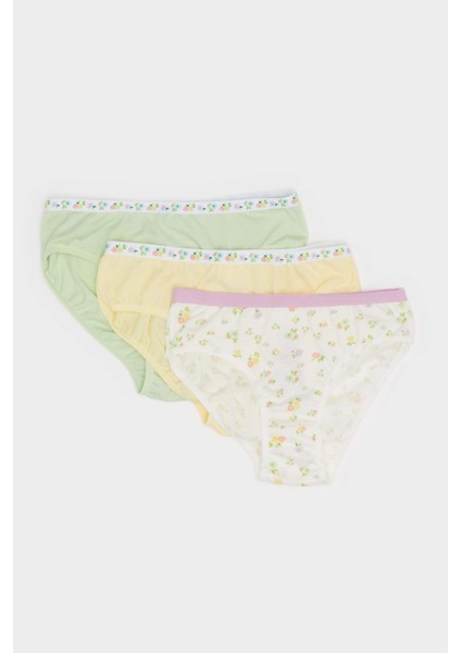 Kız Çocuk Desenli 3'lü Slip Külot E7074A825SP