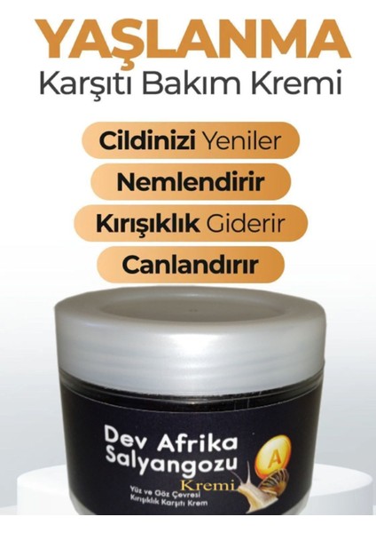 Das Kırşıklıklara Karşıt Dev Arfrika Salyangozu Cilt Masaj Bakım Kremi 100 ml 2 Adet