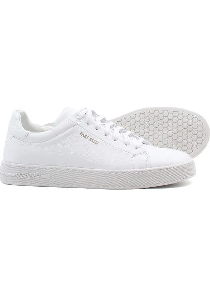Erkek Deri Casual Günlük Yürüyüş Sneaker Rahat Spor Hafif Ayakkabı Beyaz 819ma501