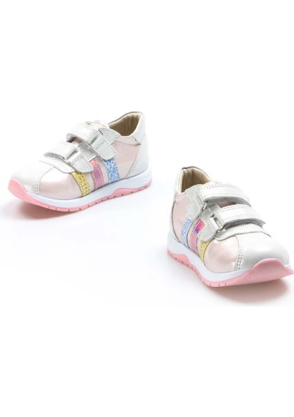 Hakiki Deri Gümüş Pembe Bebek Casual Ayakkabı 006ba800