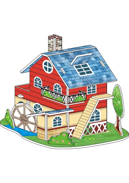 Yeni Avrupa Tarzı Villa 3D Üç Boyutlu Bulmaca Çocuk Dıy Entelektüel Oyuncaklar Anaokulu Hediye Ebeveyn-Çocuk Bulmaca (Yurt Dışından)