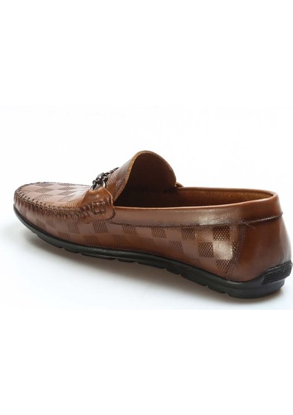 Erkek Deri Casual Klasik Günlük Rahat Loafer Ayakkabı Taba 819ma109