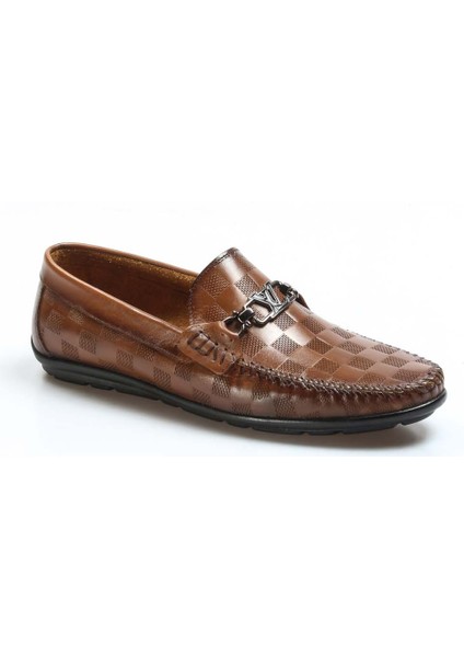Erkek Deri Casual Klasik Günlük Rahat Loafer Ayakkabı Taba 819ma109