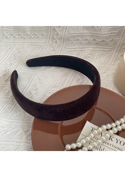 Ilkbahar ve Yaz Şampanyası Maillard Yüksek Kafatası Saten Kafa Bandı, Üst Düzey Kadın Sünger Kafa Bandı, Yeni Geniş Kenarlı Saç Demeti Kafa Bandı (Yurt Dışından)