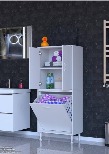 60 x 138 x 32,5 Cm' Lik Kapak Içi Çift Raflı, Tek Göz Patates,soğan Sepetli Çok Amaçlı Dolap