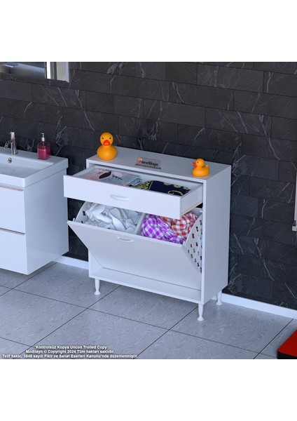 75 x 88 x 32,5 Cm’lik 1 Çekmece 1 Göz Sepet, Temizlik Gereçleri Için Mutfak Dolabı Çok Amaçlı Dolap