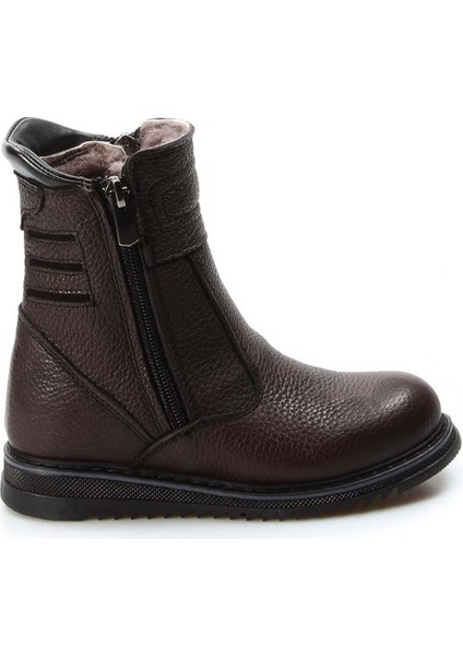 Unisex Hakiki Deri Kürklü Kışlık Rahat Günlük Çocuk Klasik Bot 770KFA202
