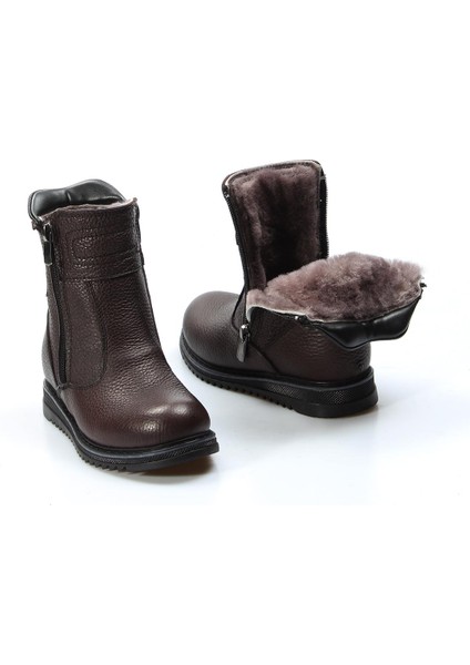 Unisex Hakiki Deri Kürklü Kışlık Rahat Günlük Çocuk Klasik Bot 770KFA202 fırsatları