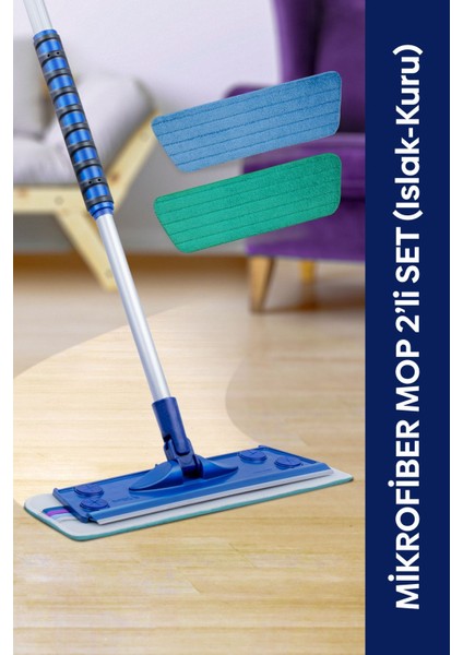 Mikrofiber Teleskopik Islak ve Kuru Bezli Mop 2'li Set fiyatları